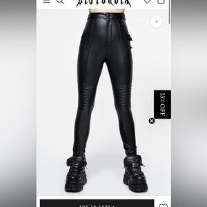 Disturbia-Outlaw PU Biker Chain Leggings